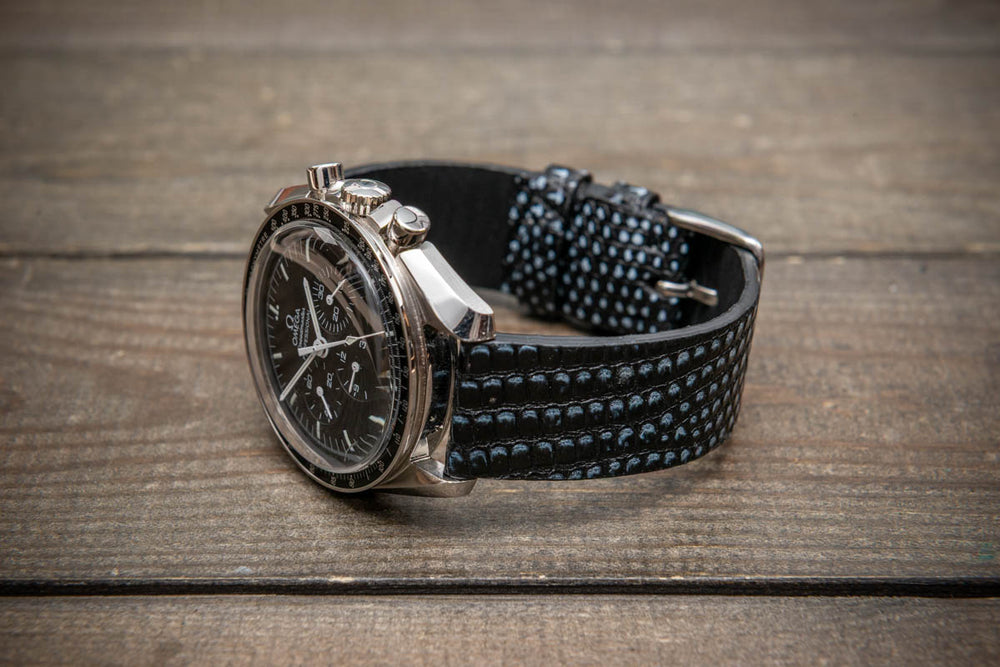 Carbon Glaze – Handmade Lizard Leather Watch Strap