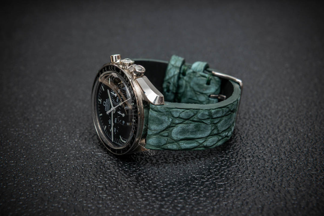Emerald Tide Alligator Leather Watch Strap – Handmade in Finland, Limited Edition