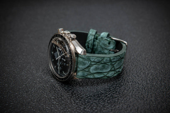 Emerald Tide Alligator Leather Watch Strap – Handmade in Finland, Limited Edition