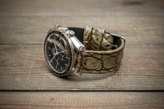 Olive Dusk Alligator Leather Watch Strap – Handmade in Finland, Limited Edition