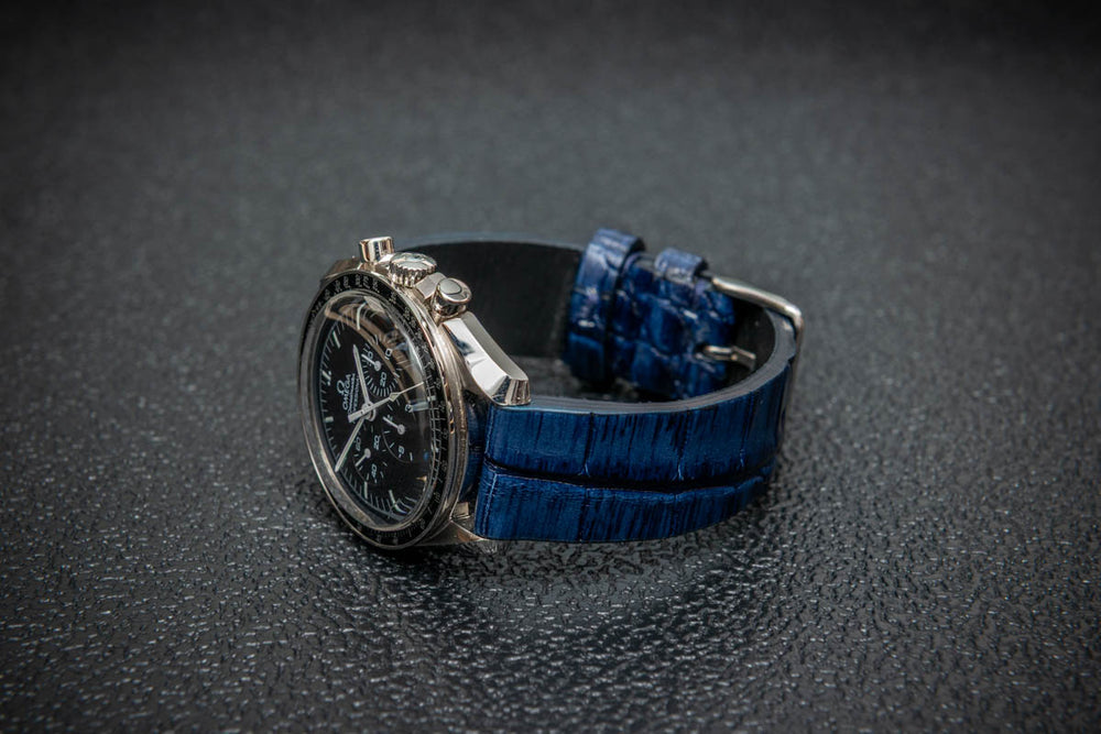 Sapphire Night Alligator Leather Watch Strap – Handmade in Finland, Limited Edition