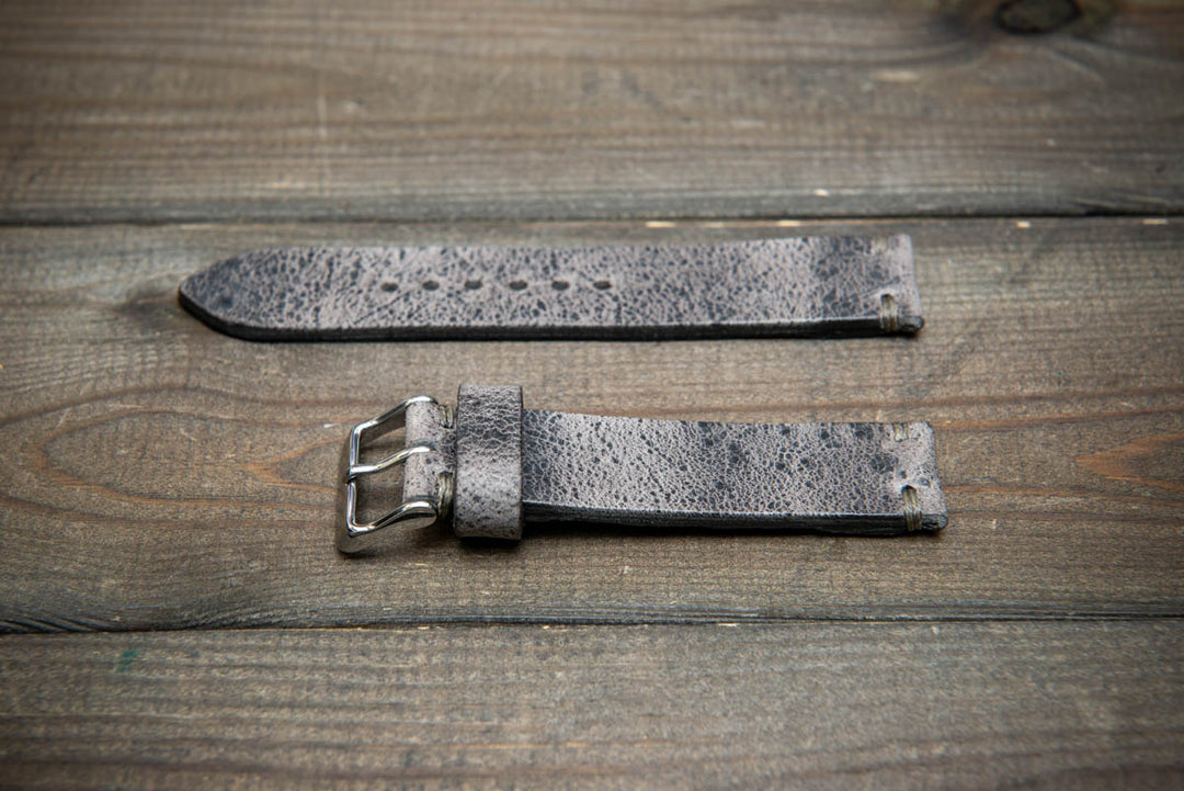 African Kudu Leather Watch Strap – Handmade in Finland | Finwatchstraps | Distressed Gray Watch Band