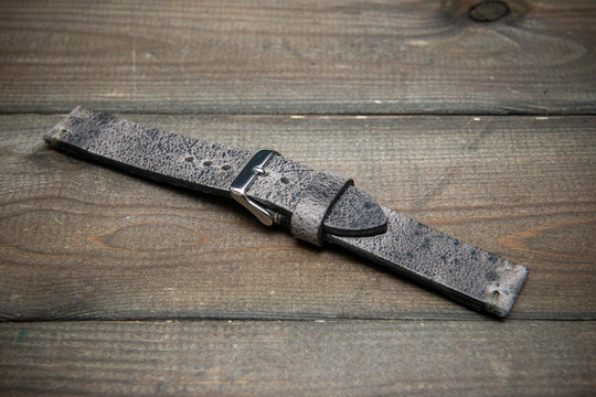 African Kudu Leather Watch Strap – Handmade in Finland | Finwatchstraps | Distressed Gray Watch Band