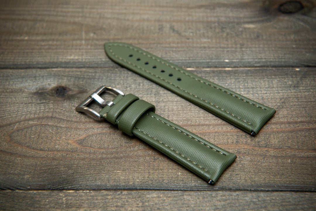 Stormsail sailcloth waterproof watch strap, Olive green
