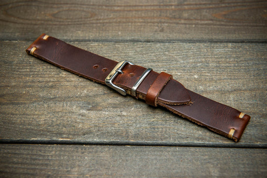 Premium Dark Brown Leather Strap, handmade in Finland