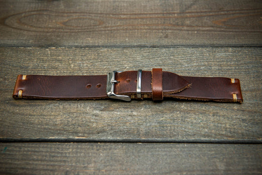 Premium Dark Brown Leather Strap, handmade in Finland