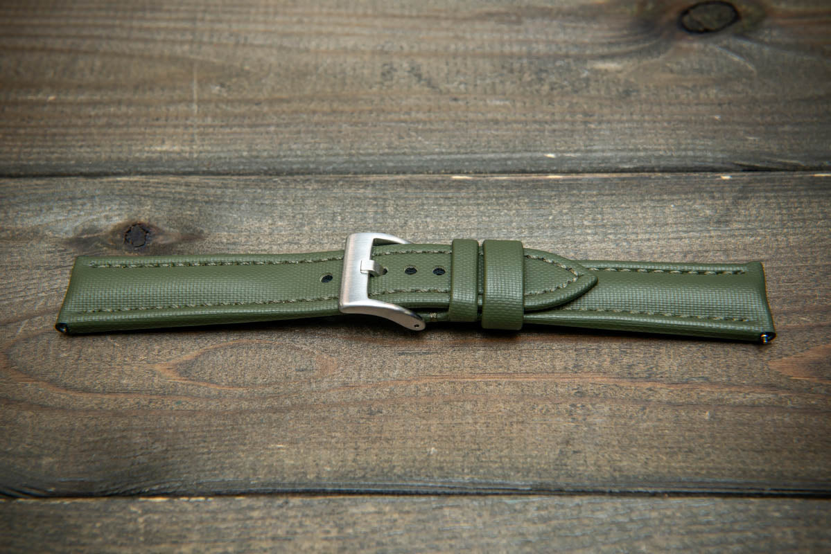 Stormsail sailcloth waterproof watch strap, Olive green