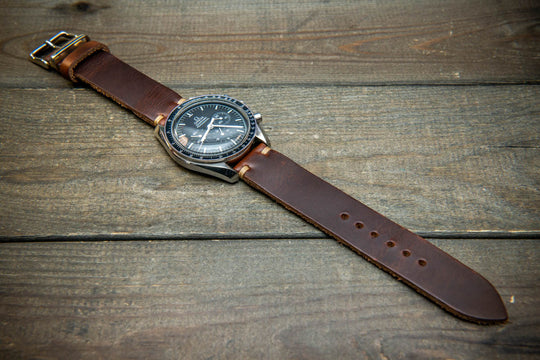 Premium Dark Brown Leather Strap, handmade in Finland