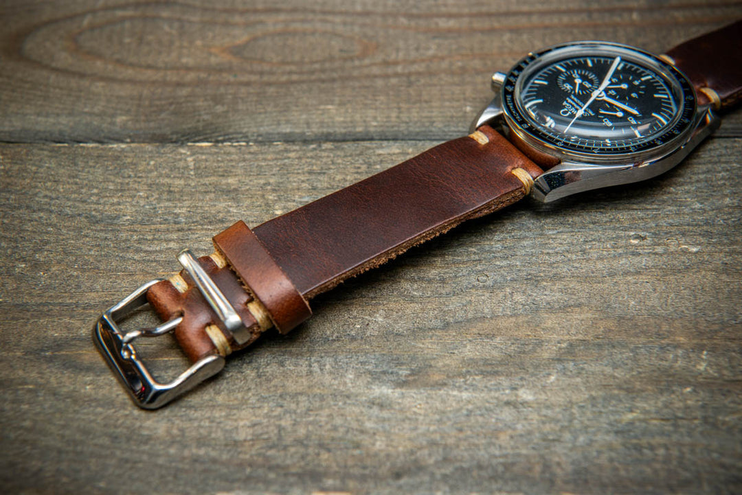 Premium Dark Brown Leather Strap, handmade in Finland