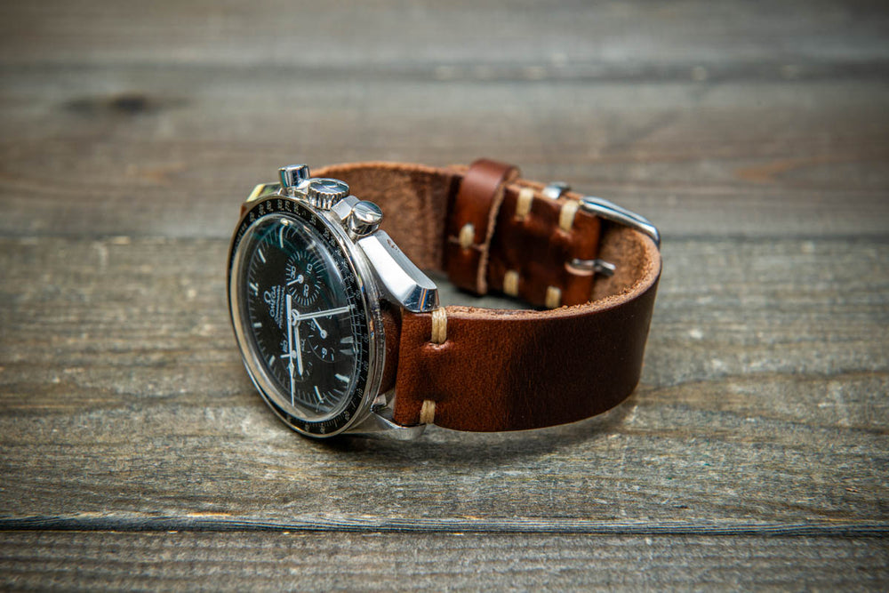 Premium Dark Brown Leather Strap, handmade in Finland