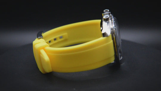 Waterproof watch strap, fluororubber (FKM) watch band, premium quality, for sports, width: 18, 20, 21, 22 mm.