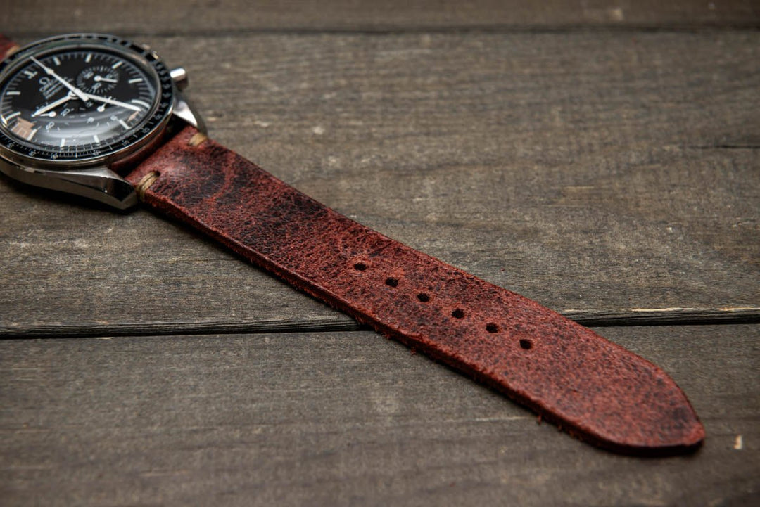 Suede vintage leather watch strap (Heritage), handmade in Finland - finwatchstraps