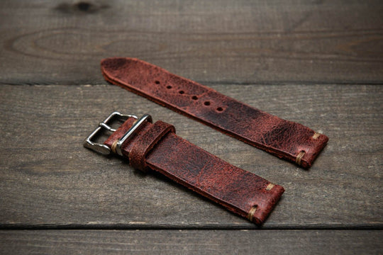 Suede vintage leather watch strap (Heritage), handmade in Finland - finwatchstraps