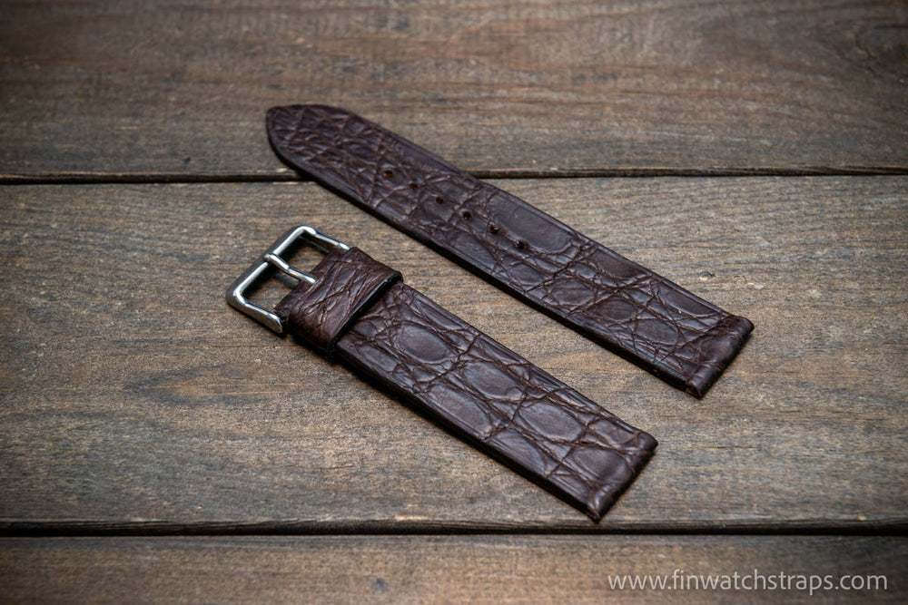 22mm Genuine Green Crocodile Alligator Skin Leather Watch Strap Band  Handmade