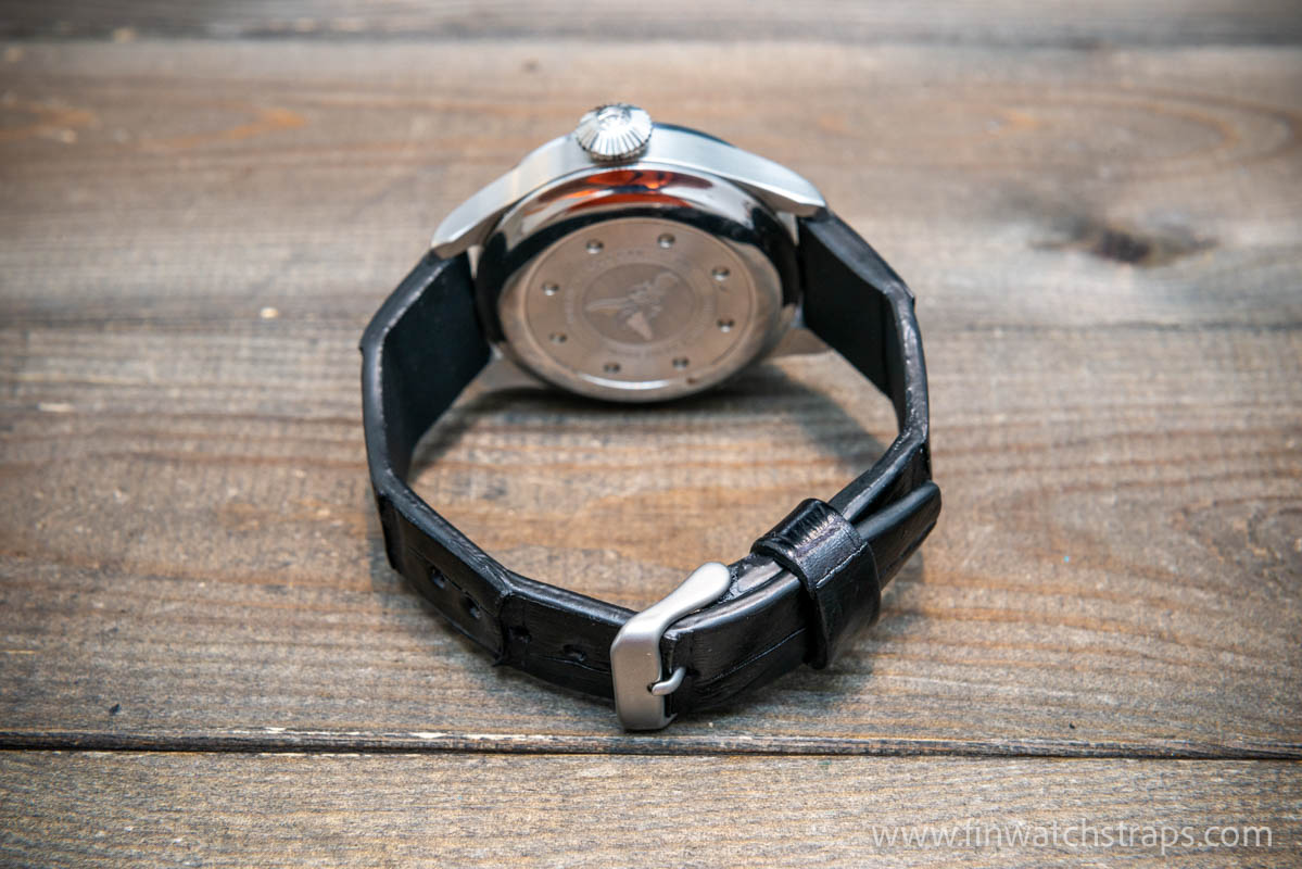 Alligator watch strap for IWC Big Pilot, handmade in Finland, fits