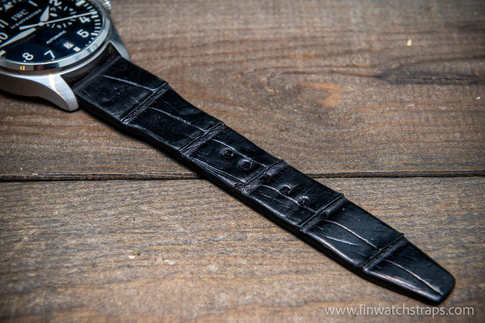 Alligator watch strap for IWC Big Pilot handmade in Finland