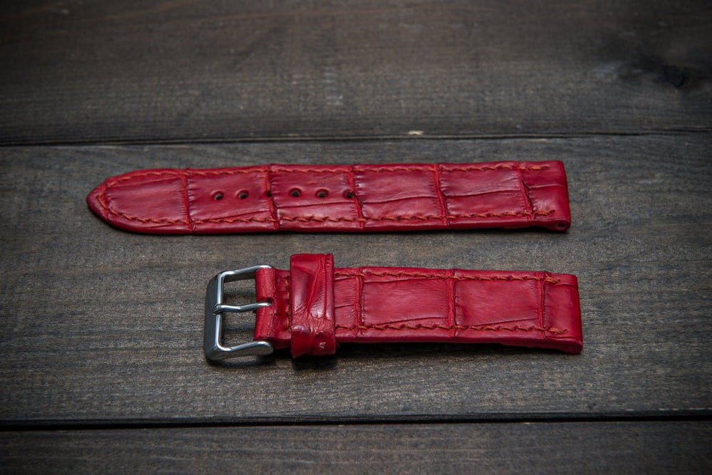 Alligator Watch Strap Navy Blue Matte, Handmade in Finland