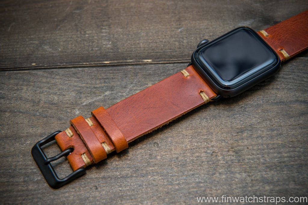 Apple Watch 3,4,5,6 artisan leather watch band. Badalassi Wax Italian leather.