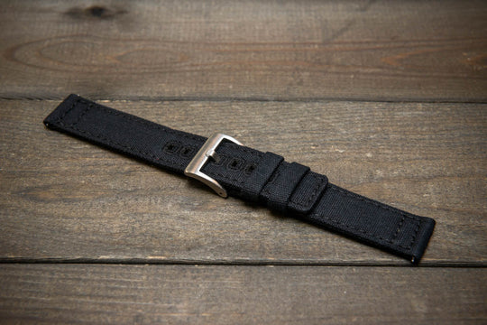 Army premium canvas watch strap, canvas watch band. Handmade in Finland - 20 mm, 22 mm. - finwatchstraps