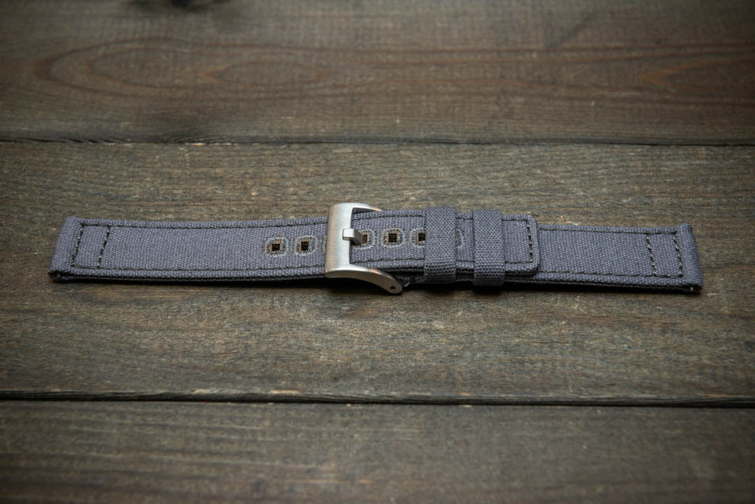 Army premium canvas watch strap, canvas watch band. Handmade in Finland - 20 mm, 22 mm. - finwatchstraps