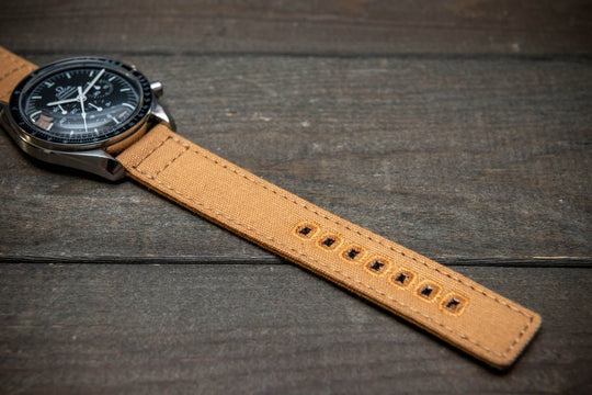 Army premium canvas watch strap, canvas watch band. Handmade in Finland - 20 mm, 22 mm. - finwatchstraps