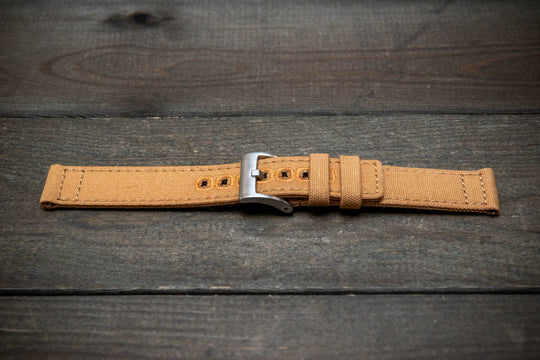 Army premium canvas watch strap, canvas watch band. Handmade in Finland - 20 mm, 22 mm. - finwatchstraps