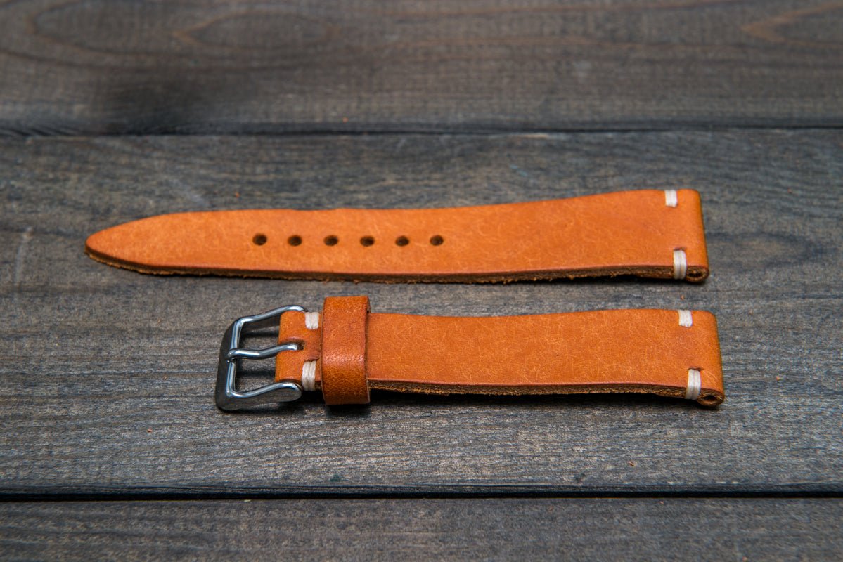 Badalassi Carlo, Pueblo Olmo tapered leather watch strap. Hand-made to