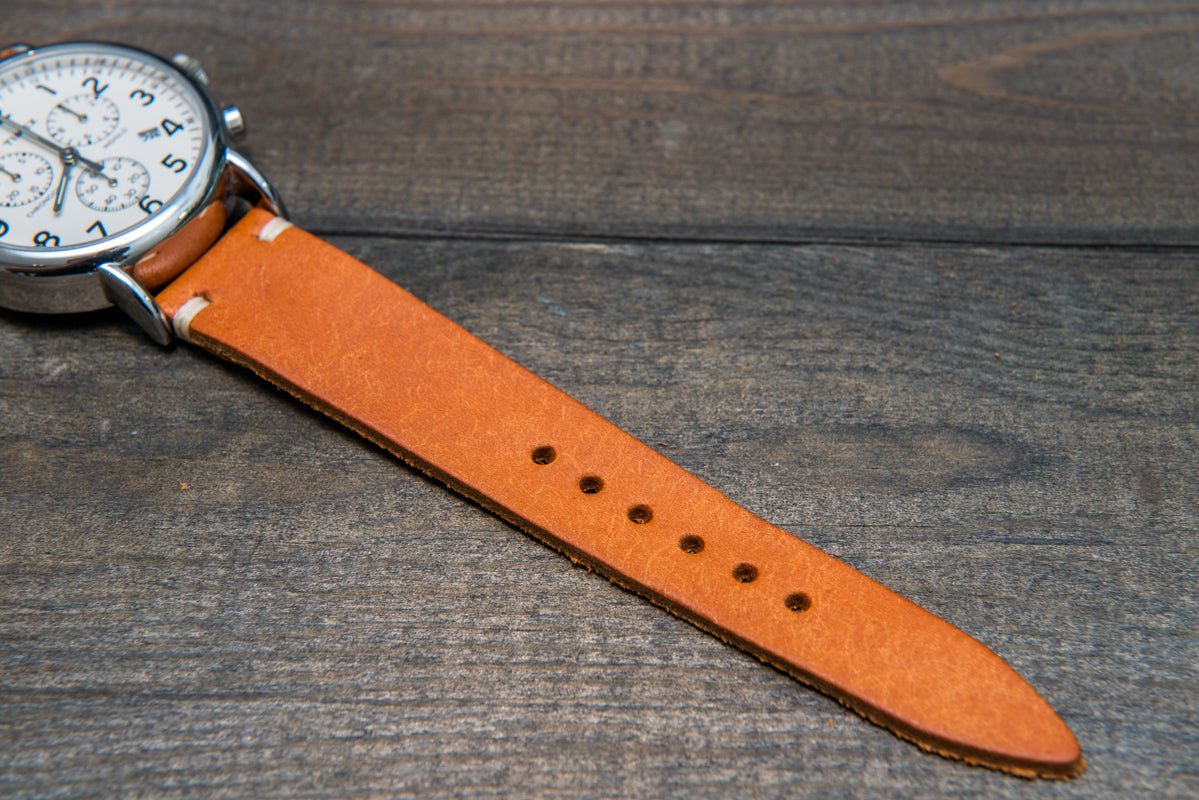 Badalassi Carlo, Pueblo Olmo tapered leather watch strap. Hand-made to