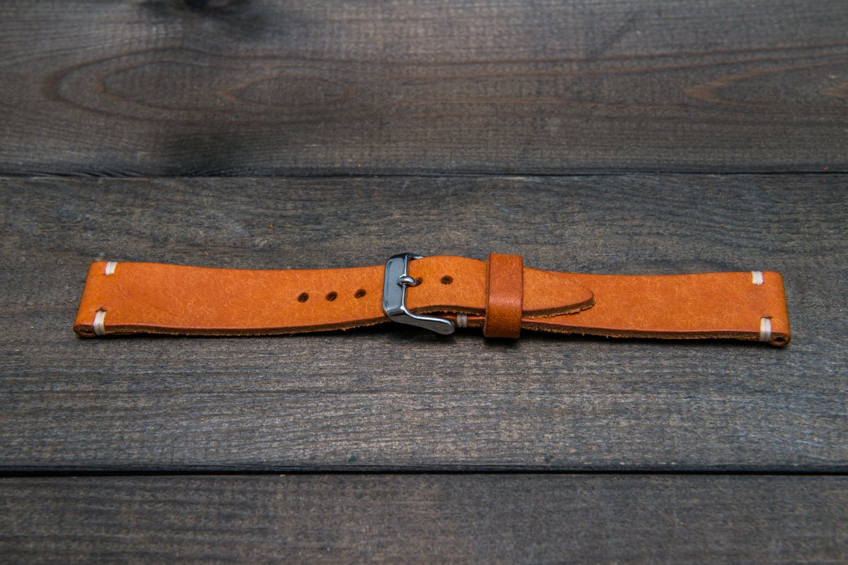 Badalassi Carlo, Pueblo Olmo tapered leather watch strap. Hand-made to