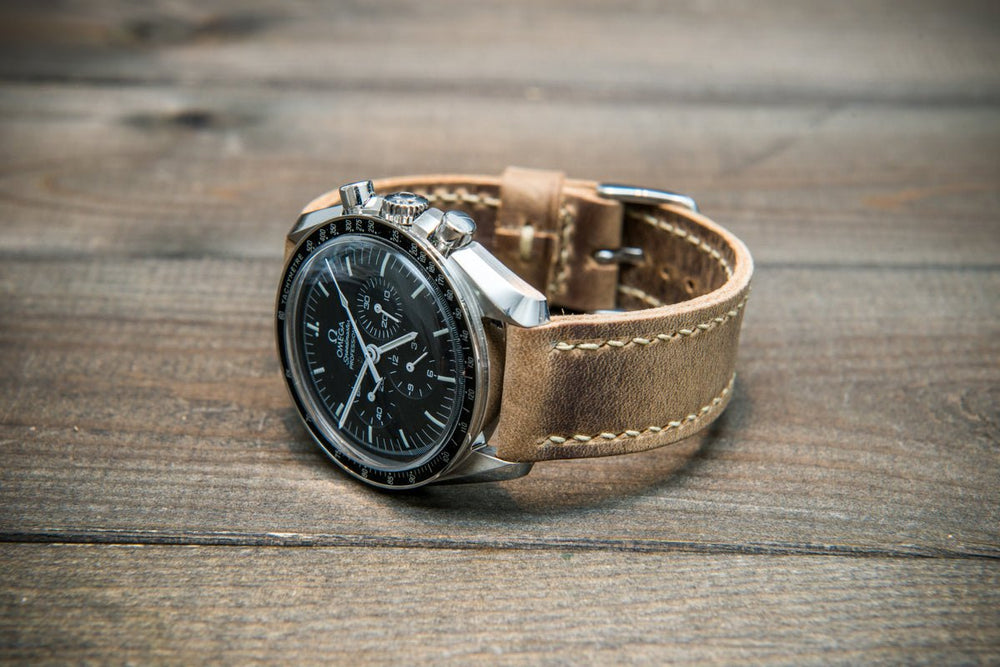 Beige leather hotsell watch strap