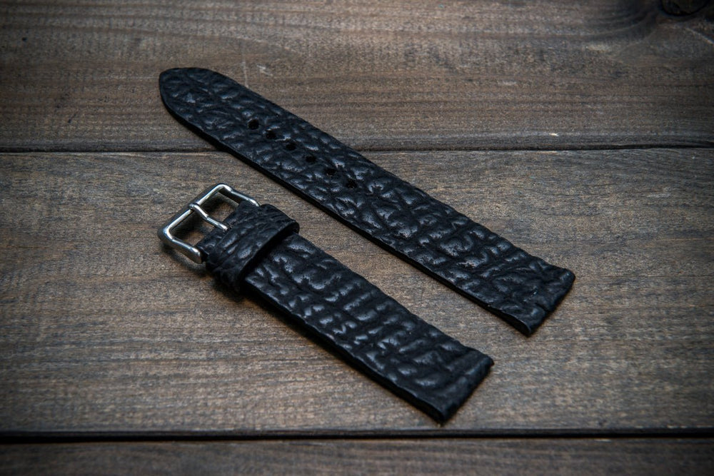 San Jose Sharks Leather Apple Watch Band - Black