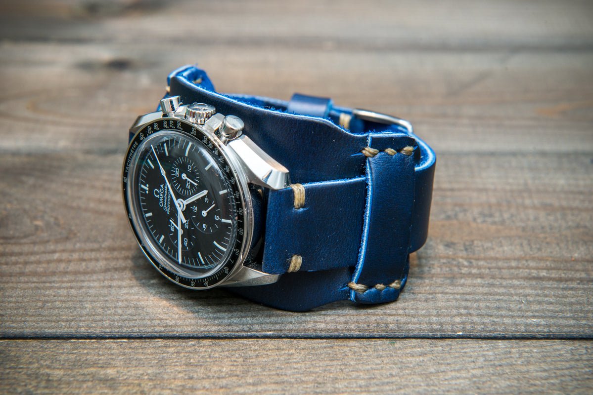 Blue leather band deals watch