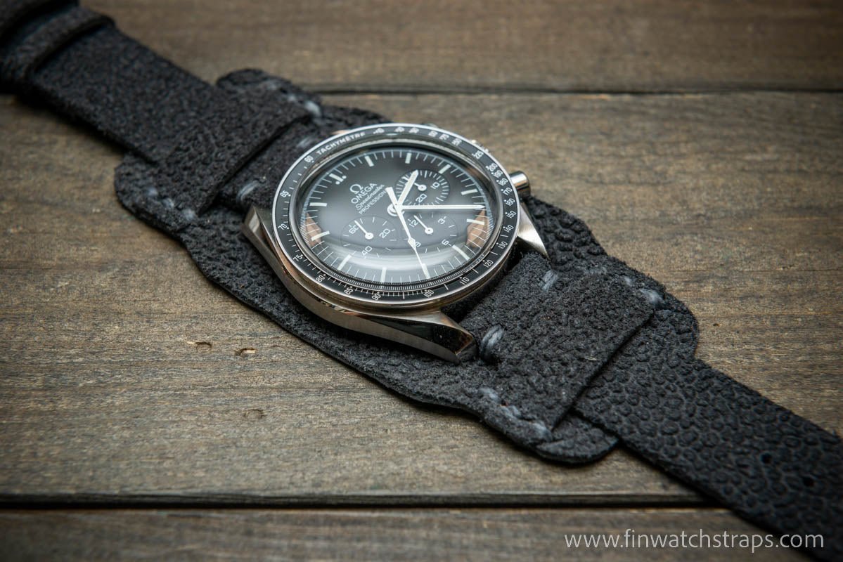 Deep Sea Horween leather watch strap,hand stitched,handmade in Finland ...