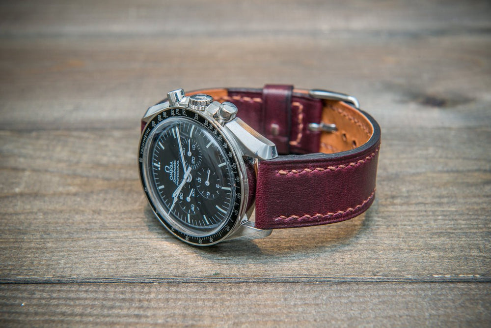 Soft Touch Leather Watch Strap Band - Black Brown Burgundy Tan