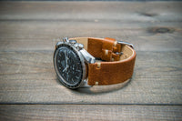 Saddle leather best sale watch strap