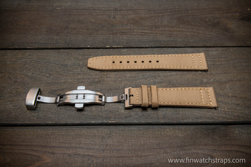 20mm leather watch best sale strap with deployment clasp