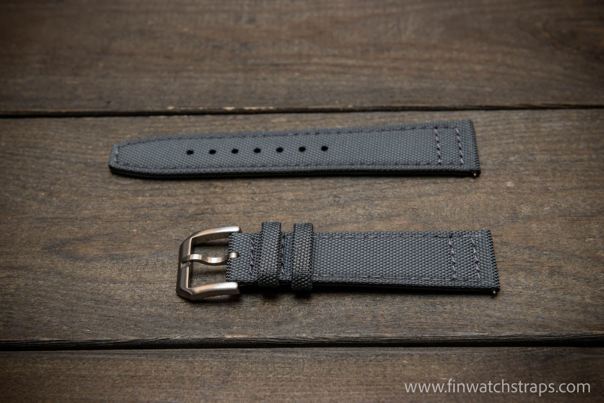 Canvas waterproof watch strap 17mm 18mm 19 mm 20 mm 21 mm 22 mm 23mm 24mm. Grey color
