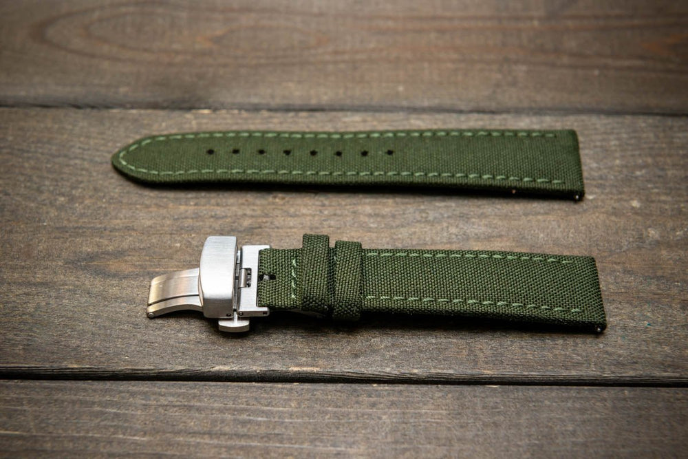 Canvas watch strap with deployment clasp 2025