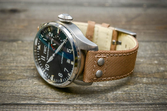 Cordura Canvas waterproof watch strap, Quick-release spring bars are installed, lined with Lorica eco-leather by FinWacthStraps® - finwatchstraps