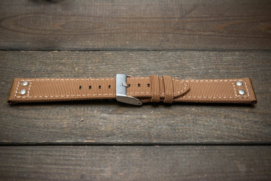 Cordura Canvas waterproof watch strap, Quick-release spring bars are installed, lined with Lorica eco-leather by FinWacthStraps® - finwatchstraps