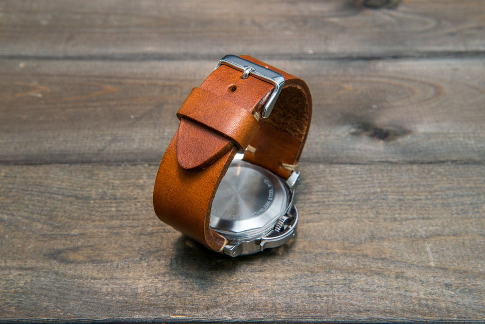 Cognac Italian Classic Vintage Leather Watch Band