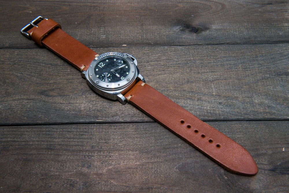 Italian leather watch strap, 4 mm thick, handmade in Finland