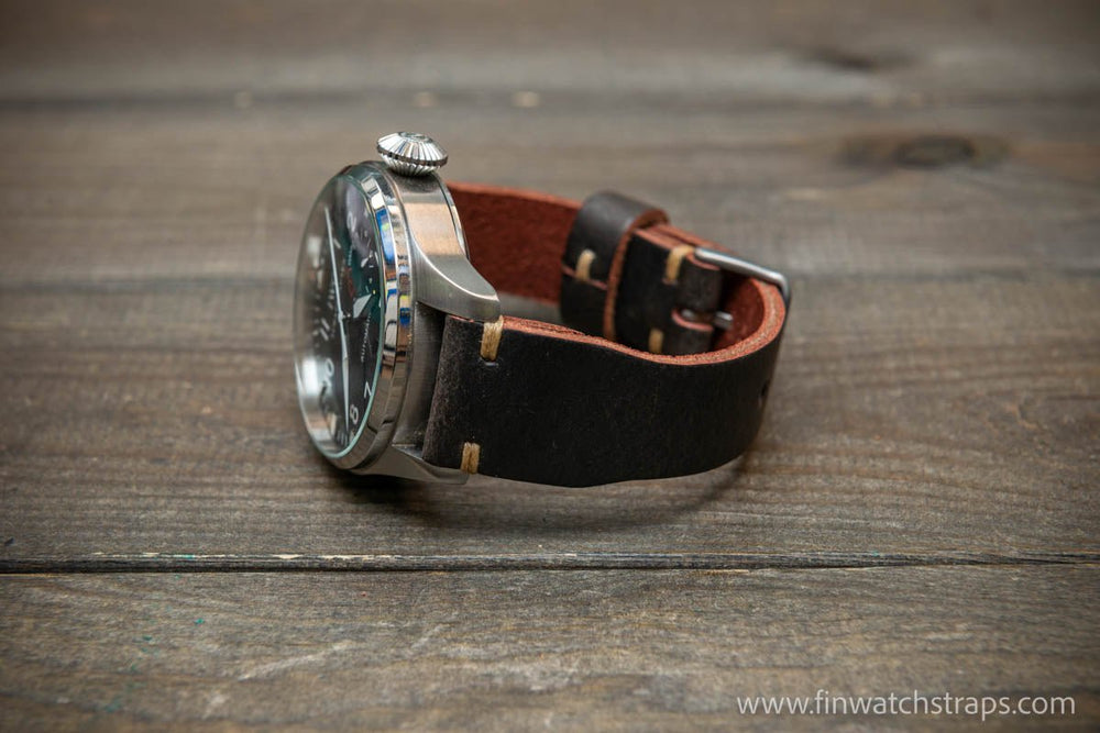 Italian leather watch strap 4 mm thick handmade in Finland