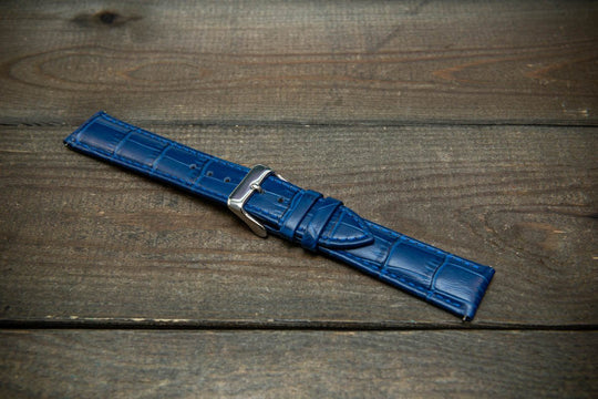 Leather watch strap, band made of calf leather with croc grain pattern 18, 19, 20, 21, 22 mm, Quick Release. - finwatchstraps