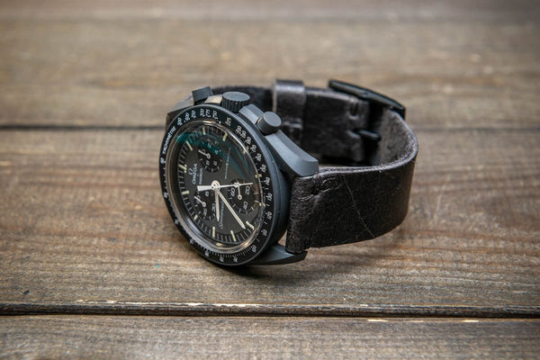 Leather Watch strap for Omega x Swatch , High quality, Compatible with