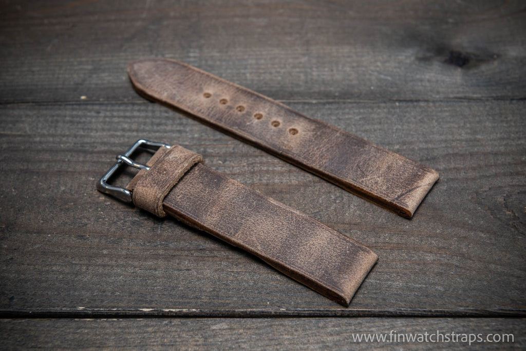 Vachetta leather watch strap. Natural color. Handmade in Finland.