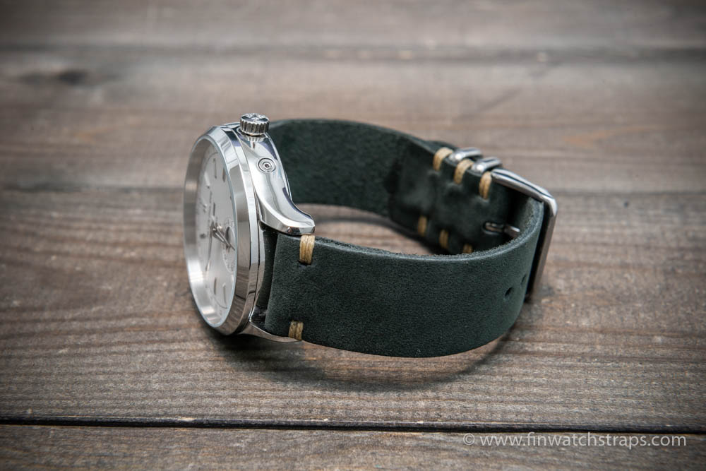Leather watch strap, Horween Dusty Grey, handmade in Finland Leather watch strap, Horween Dusty Grey, handmade in Finland