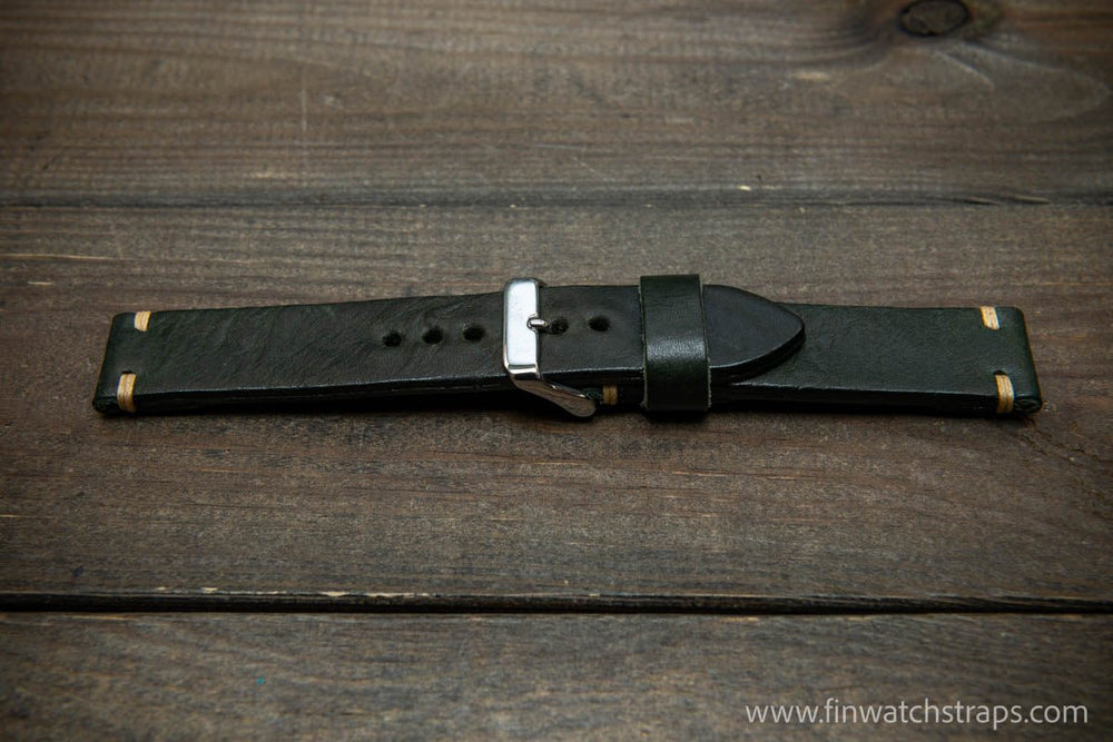 VACHETTA LEATHER STRAP BLACK/WHITE – Escudo Watches