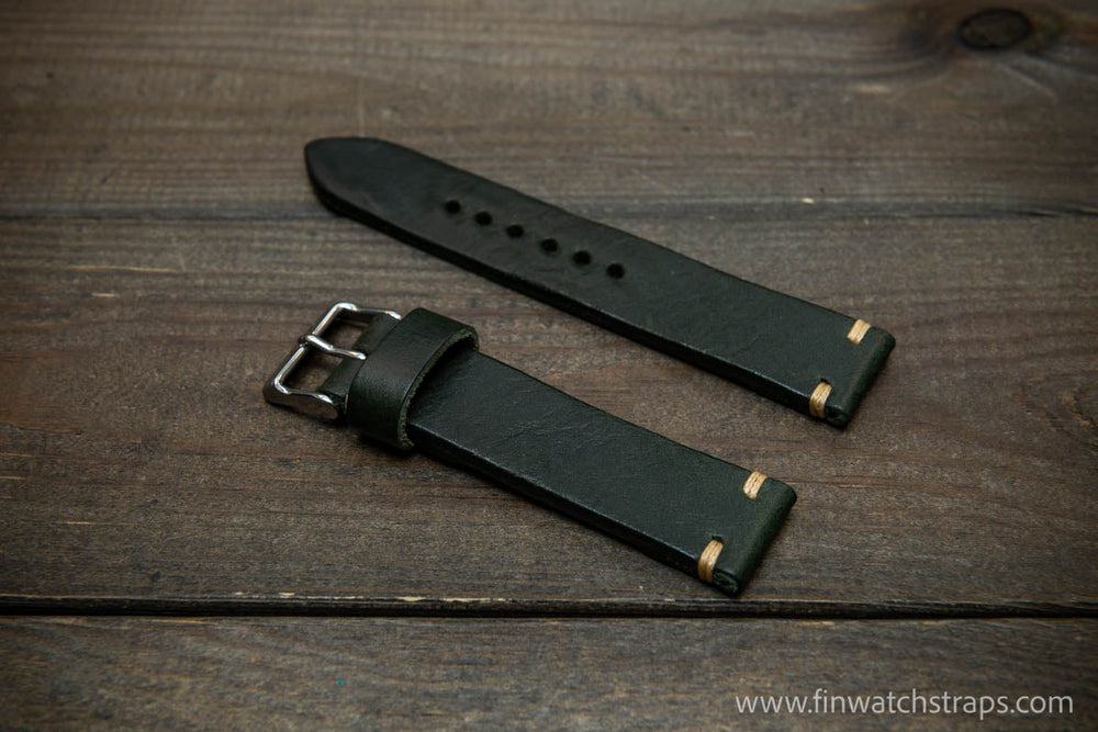 Italian leather watch strap, 4 mm thick, handmade in Finland