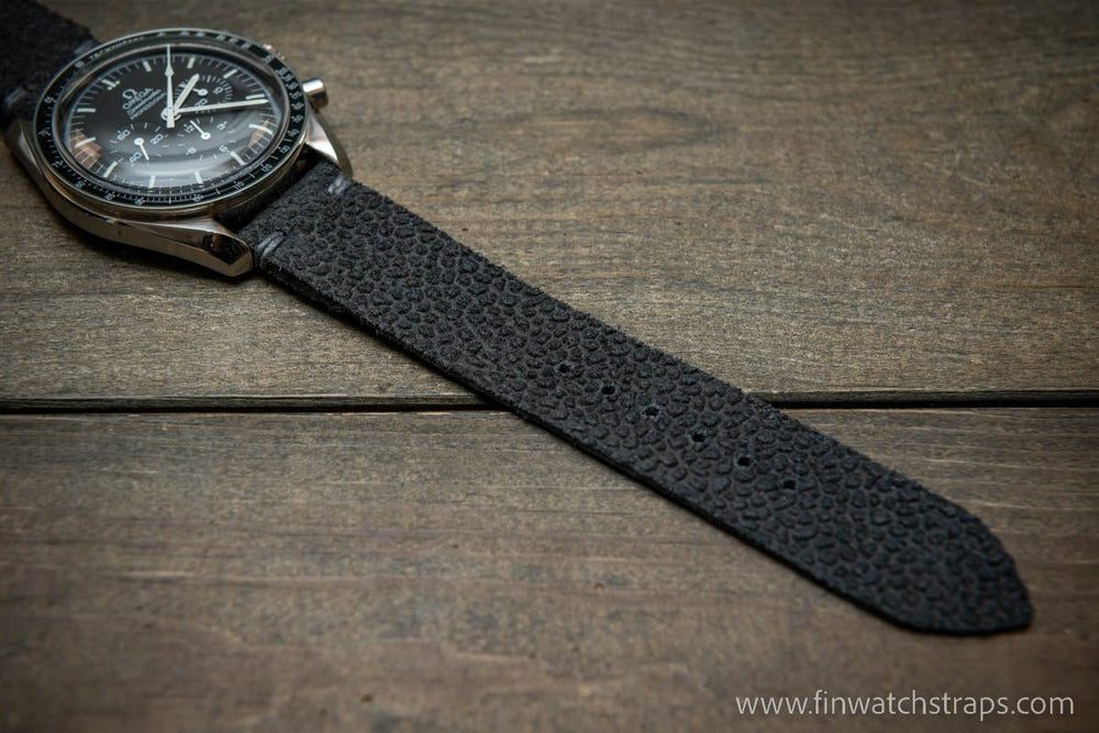 Deep Sea Horween leather watch strap hand stitched handmade in Finland